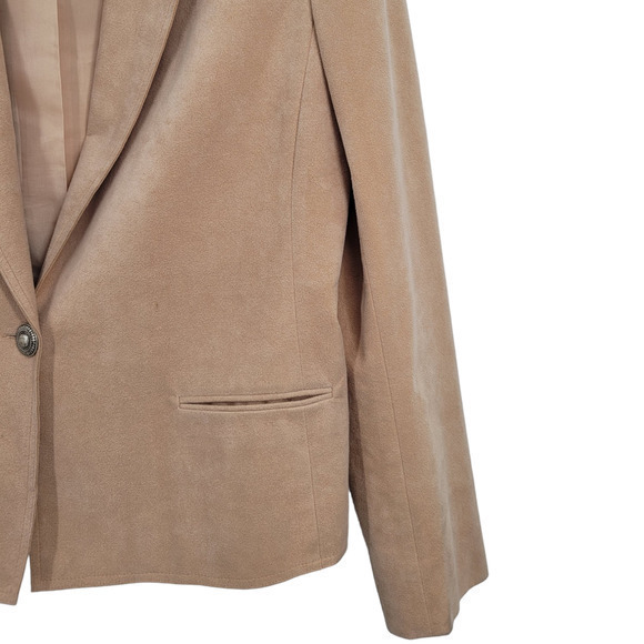 HP Vintage 80s Ultra Suede Single Breast One Button Union Made Lined Jacket - Picture 4 of 13